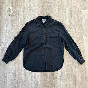 Womens Laura Tyler Vintage Black Button Up Top - M
